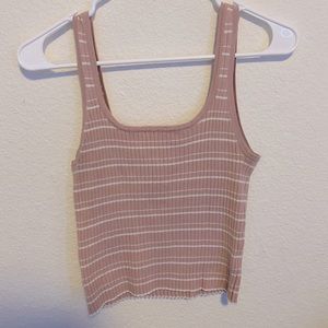 Light pink and white stripped tank